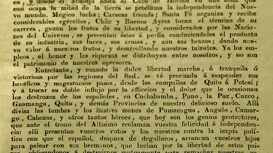 "Proclama al Pueblo Peruano"
